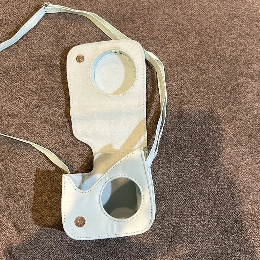 Light blue Fujifilm camera case